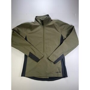 Orvis Pro Pullover Mens XS Olive Green Quarter Zip Softshell Stretch Panels